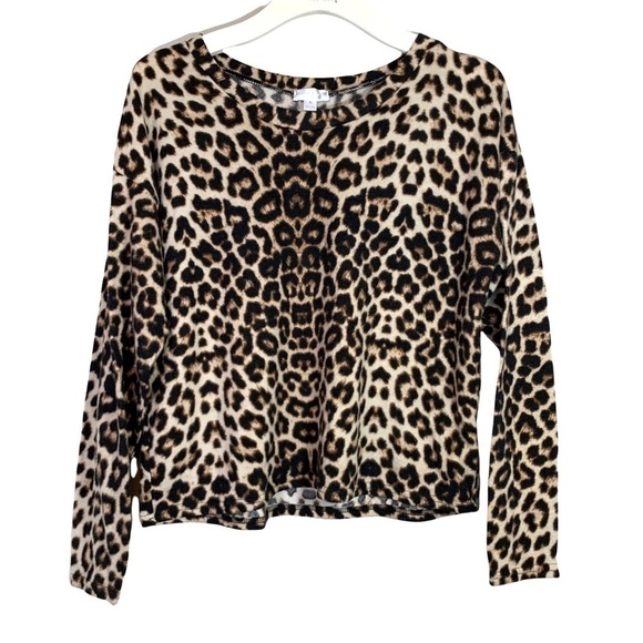 Orange Kiss Pullover Leopard Cheetah Long Sleeve Cozy Sweater Size Medium - Picture 4 of 14